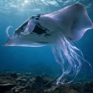 Jellyfish + Manta ray